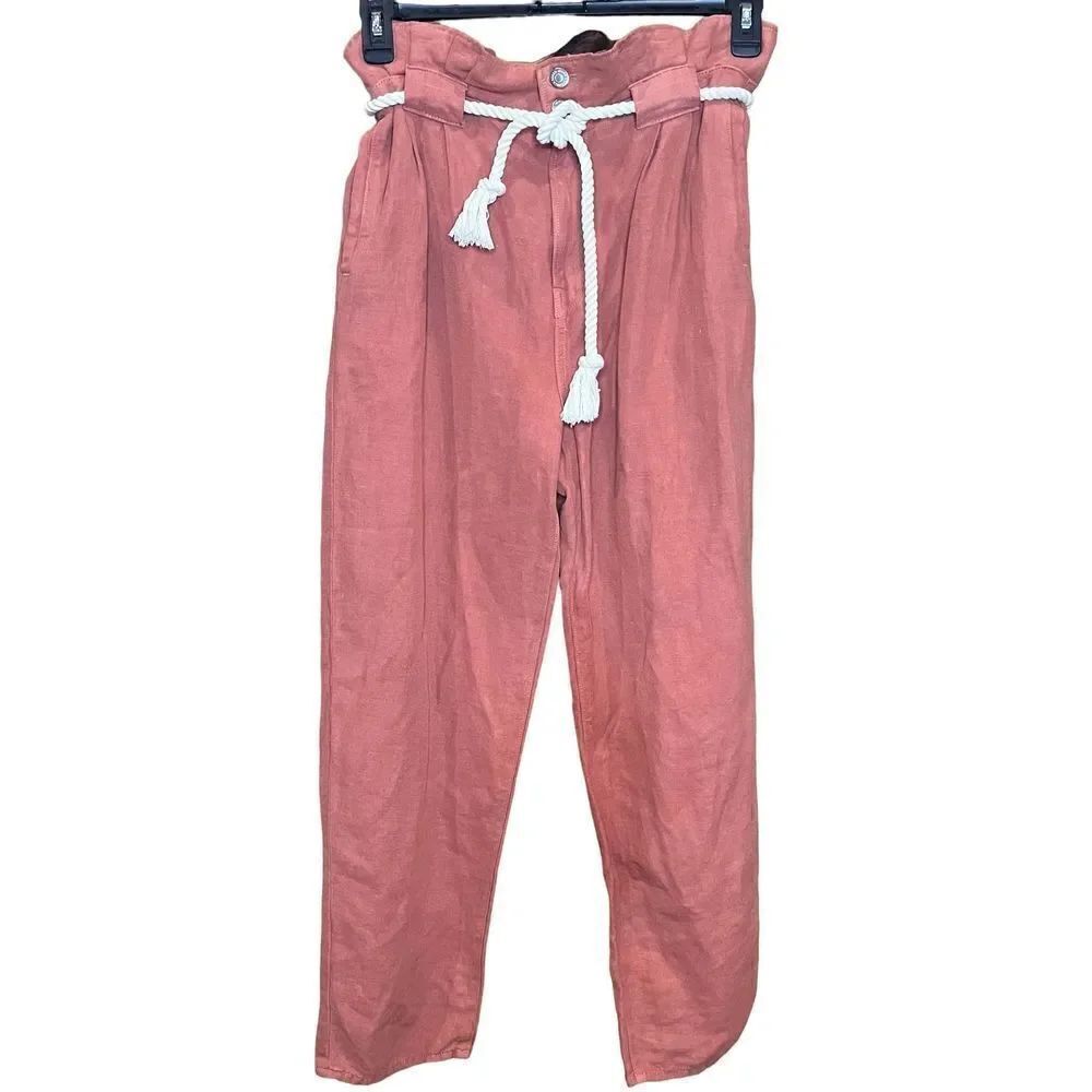 Veronica Beard Linen & Cotton Karter Cropped Pant in Mocha NWT Size 8 - Picture 3 of 9
